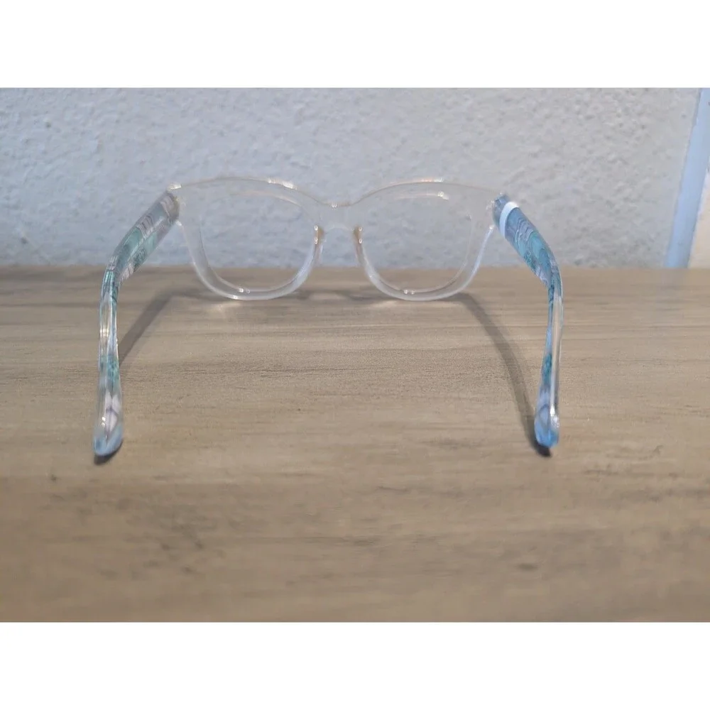 Peepers Enter Stage Left Clear Blue Pattern Eyeglass Frames